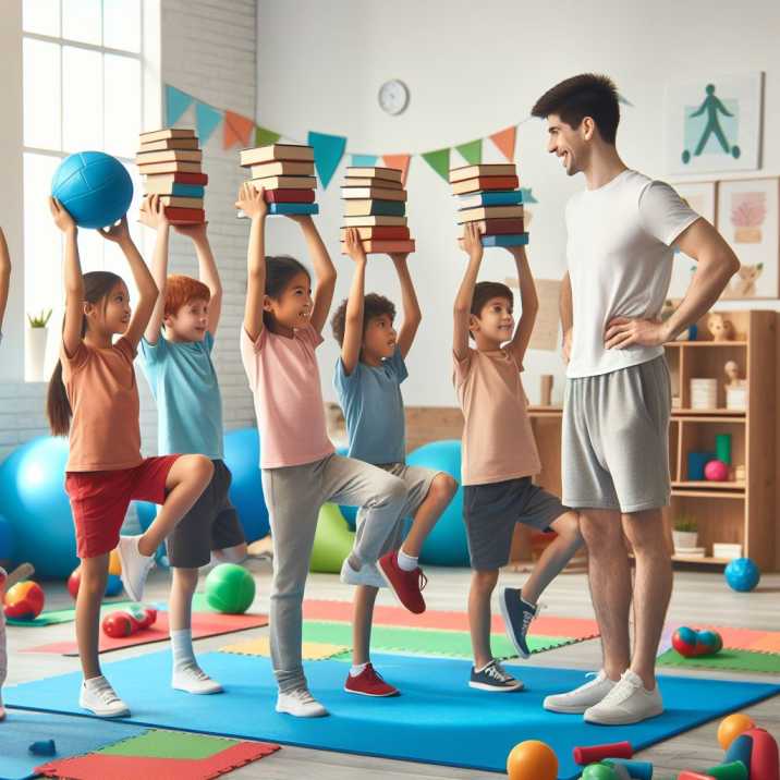 Kids practicing balancing drills