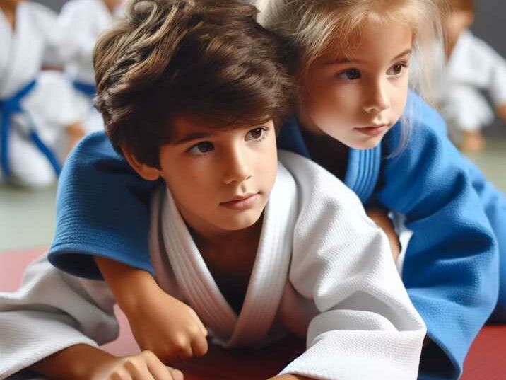 Judo Kids Practicing Throws