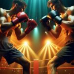 Exciting MMA boxing match in action