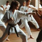students practicing punches of Strongest Martial Art Karate