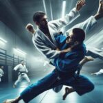 Sambo practitioners executing a throw.