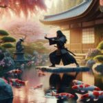 Samurai performing kenjutsu sword techniques.
