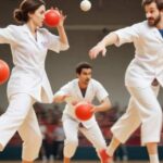 this images depicting different variations of dodgeball, including Doctor Dodgeball and Opposite Hand Dodgeball.