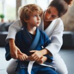 Child practicing Brazilian Jiu-Jitsu with a partner