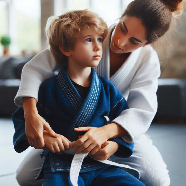 Child practicing Brazilian Jiu-Jitsu with a partner