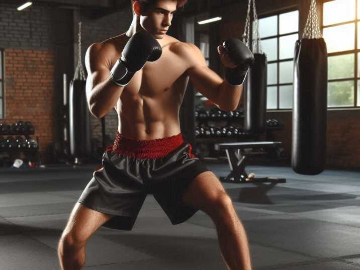 Muay Thai Student Learning Basic Stance