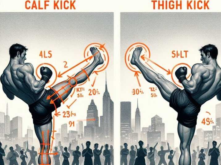 Comparison of calf kick and thigh kick targets