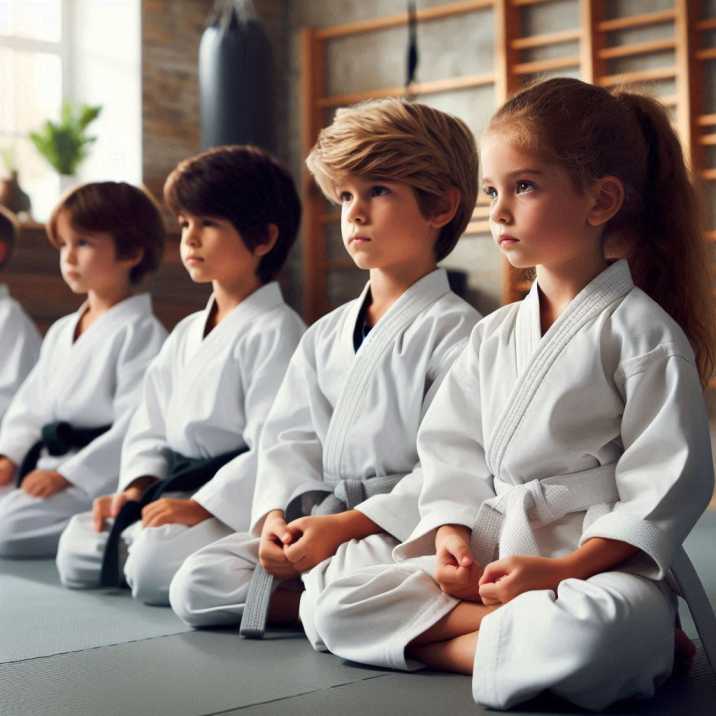 Kids in a Scientific Martial Arts class practicing focus and discipline
