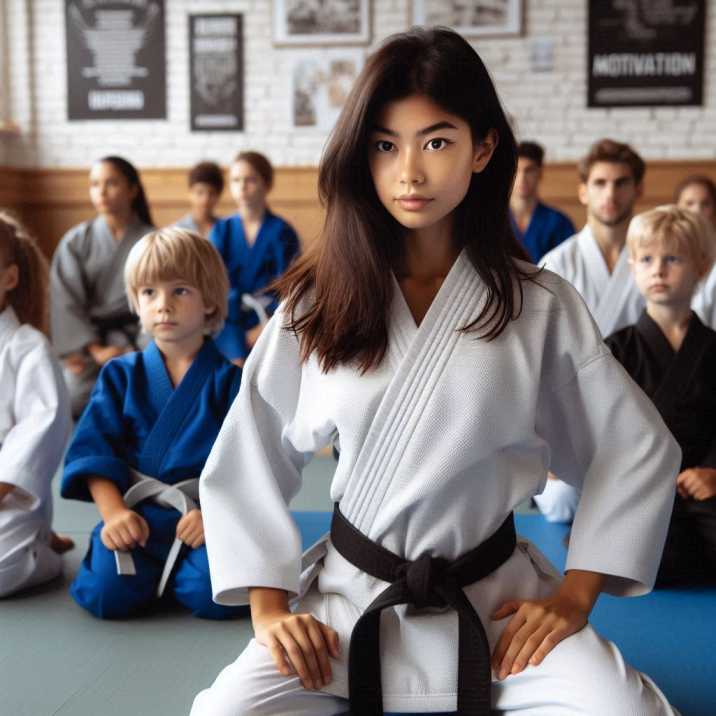 A child practicing martial arts