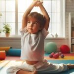 Child practicing yoga for martial arts flexibility