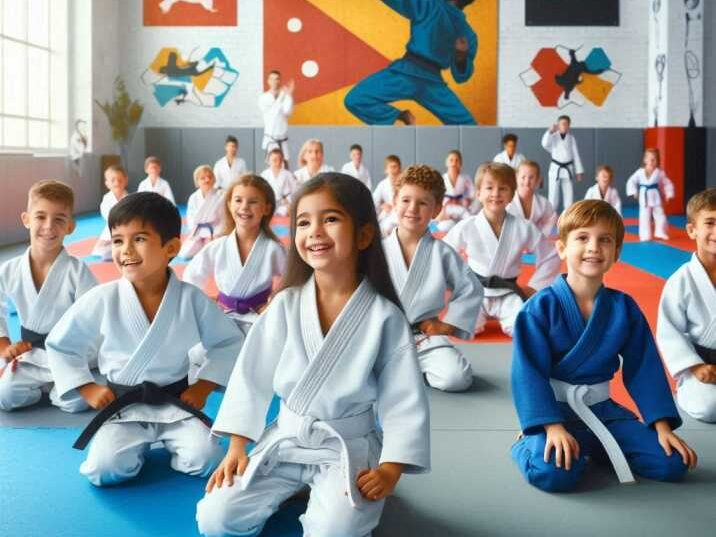 Kids martial arts class with different styles